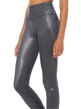 ALO Yoga Metallic Shine Legging XS EUC gray